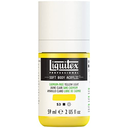 Liquitex Professional Soft Body Acrylic Paint, 59ml (2-oz) Bottle, Cadmium-Free Yellow Light - color: Cadmium-free Yellow Light, style: 2-oz Bottle