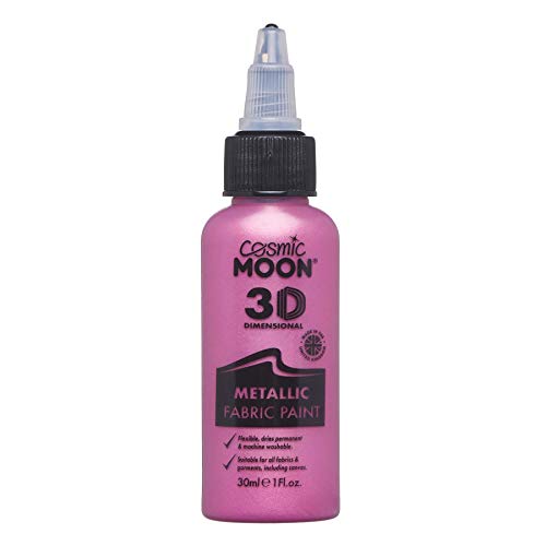 Cosmic Moon - Metallic 3D Fabric Paint - 1.01fl oz - Pink - Textile paint for clothes, t-shirts, bags, shoes & canvas - color: Pink