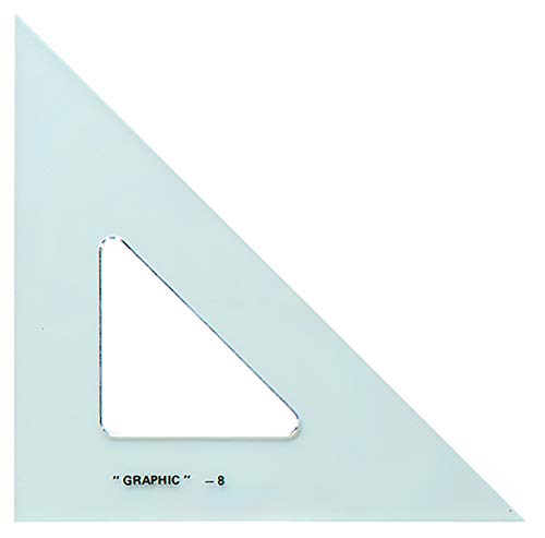 ALVIN - 8 inches Transparent Academic Acrylic Triangle Ruler 45/90 Degrees, Multipurpose Tool for Drafting, Design, and Architecture, Great for Machining and Woodworking - size: 8", style: 45/90 Degree
