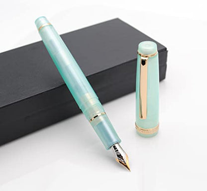 JINHAO 82 Fountain Pen with Gold Clip (F Nib 0.5mm, Lake Baikal Blue) - color: Lake Baikal Blue