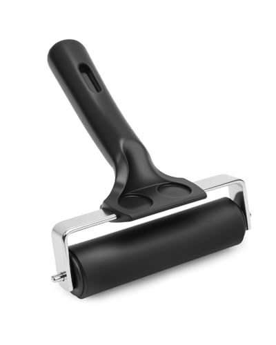 UCEC Rubber Brayer Roller for Printmaking – Durable Brayer Rollers for Crafting, Rubber Roller for Ink, Paint, Great for Gluing Application, Diamond Painting, Block Printing – 1 Pack (4 Inch) (Black) - color: 4 Inch-Black