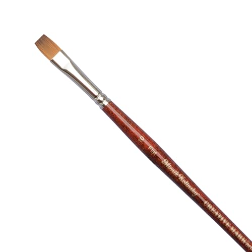 Creative Mark Mimik Kolinsky Watercolor Brush - # 10 Flat - Short Handle Synthetic Paint Brush - Handmade in Germany - Synthetic Sable Paint Brushes for Professional Artists - Animal-Friendly - size: 10
