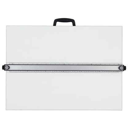 Acurit PXB 23” x 31” Drawing Board for Artists and Designers - Portable Workspace for Drawing, Sketching, Drafting, Painting - Fixed Angled Laminated Surface with Ruler and Parallel Motion Bar - size: 23x31"