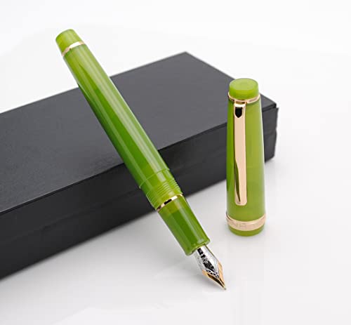JINHAO 82 Fountain Pen with Gold Clip (F Nib 0.5mm, Transparent Avocado Green) - color: Transparent Avocado Green
