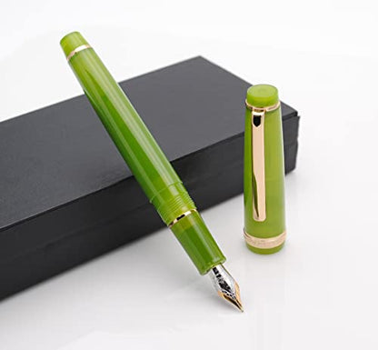 JINHAO 82 Fountain Pen with Gold Clip (F Nib 0.5mm, Transparent Avocado Green) - color: Transparent Avocado Green