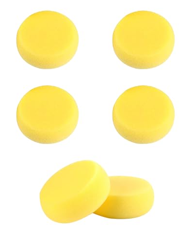 6 Pcs Round Painting Sponge WAFJAMF 2.96inch Yellow Craft Sponges Clay Sponge for Face Painting Art Crafts - size: 6PCS
