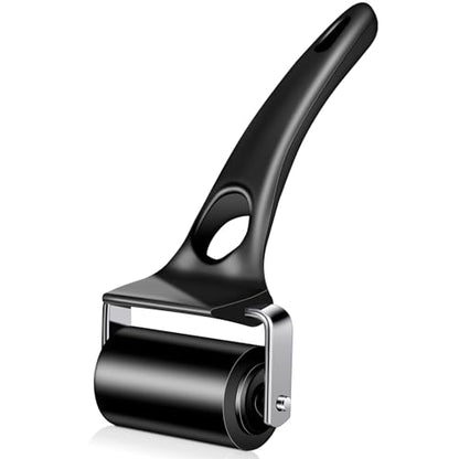 Frienda 1 Pcs 2 Inches Rubber Brayer Roller for Crafting, Hard Rubber Brayer Rollers for Printmaking, Ink Printing, Gluing Application, Stamping, Boat Flooring and Wallpaper Installation