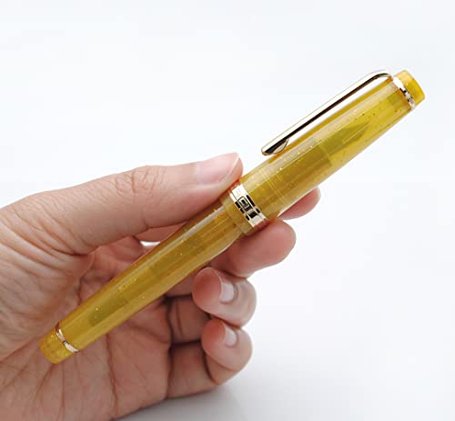 JINHAO 82 Fountain Pen with Gold Clip (F Nib 0.5mm, Fluorescent Yellow) - color: Fluorescent Yellow