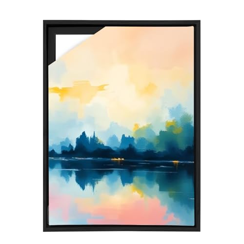 Canvas Floating Frame, Canvas Frame 0.75 inches deep Floater for Canvas Panel Oil Painting Wall Art Prints (Black, 19.6x27.5) - color: Black, size: 19.6x27.5