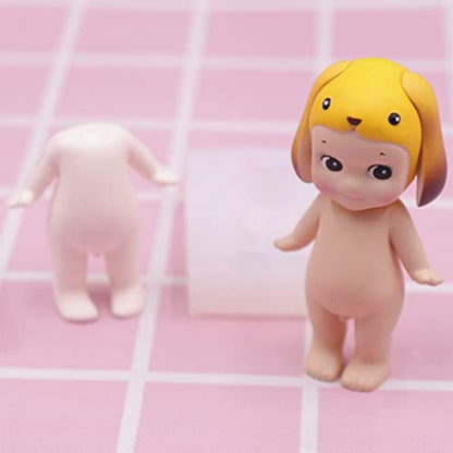 Boy Body Mold Human Silicone Resin Epoxy Casting Making Soap Jewelry Super Light Clay Silicone Doll Epoxy Plaster Statue Figure Figurine Casting for Toy Hand