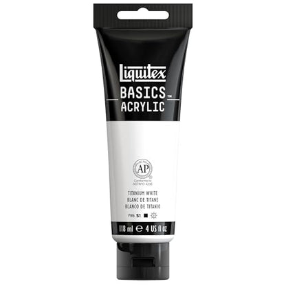 Liquitex BASICS Acrylic Paint, 118ml (4-oz) Tube, Titanium White - color: Titanium White, size: 4 Fl Oz (Pack of 1)