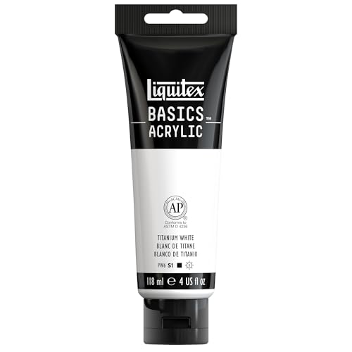 Liquitex BASICS Acrylic Paint, 118ml (4-oz) Tube, Titanium White - color: Titanium White, size: 4 Fl Oz (Pack of 1)