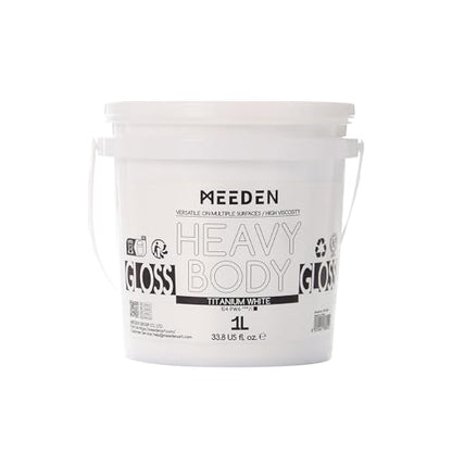 MEEDEN Titanium White Acrylic Paint: 1 L /33.8 oz Heavy Body Gloss Acrylic Paints - Thick White Paint for Canvas Crafts Furniture Painting - color: Titanium White - 1L