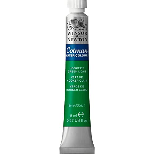 Winsor & Newton Cotman Watercolor Paint, 8ml (0.27-oz) Tube, Hooker's Green Light - color: Hooker's Green Light, style: 0.27-oz Tube