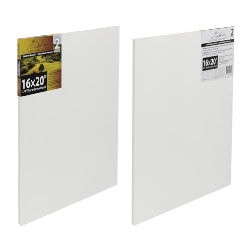Jerry's Artarama Da Vinci Dual Sided Pro Panel Board - 20-Pack, 16x20 6mm Deep Panels for Painting - Archival, Acid-Free Art Supplies - Ultra-Smooth & Medium Textured Paint Surfaces - size: 16x20"