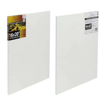 Jerry's Artarama Da Vinci Dual Sided Pro Panel Board - 20-Pack, 16x20 6mm Deep Panels for Painting - Archival, Acid-Free Art Supplies - Ultra-Smooth & Medium Textured Paint Surfaces - size: 16x20"