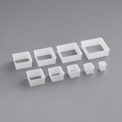 Ateco 5703 Fluted Edge Square Cutter Set in Graduated Sizes, Durable, Food-Safe Plastic, 9 Pc Set, White - size: Fluted Edge, style: Square - 9 Pc Set