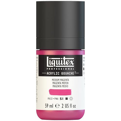 Liquitex Professional Acrylic Gouache, 2-oz (59ml) Bottle, Medium MLiquitex Professional Acrylic Gouache, enta - color: Medium Magenta