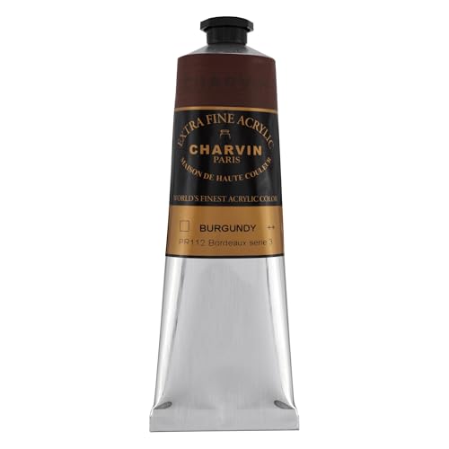 Charvin Extra Fine Professional Acrylic Paint - Burgundy, 150ml Tube, Triple-Milled, Lightfast Pigments, Open Stock Artist Acrylic Paints in Nature-Inspired Hues - color: Burgundy, size: 5.07 Fl Oz (Pack of 1)