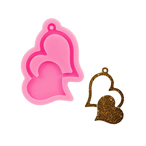 64Pcs Heart Silicone Keychains Molds Set- 4Pcs Different Heart Silicone Molds Epoxy Resin Mold, with Key Rings & Jump Rings for DIY Keychain Pendant, Necklace Jewelry Making Craft