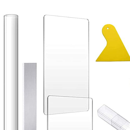 11 Pieces Acrylic Clay Roller Set Clay DIY Tool Rolling Pin Clay Cutter Acrylic Sheet Backing Board Modeling Sculpting Tools Suitable for Home, 7Pcs, 15cmx10cm