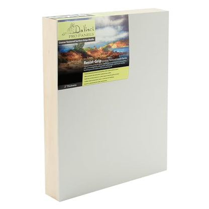 Da Vinci Pro Resist-Grip Coarse Textured Gesso Board, 4 Medium Variety Rectangles, 2" Depth Art Boards for Painting, White Acrylic Polymer w/Quartz Sand, Warp-Resistant Cradled & Sealed MDF Panel