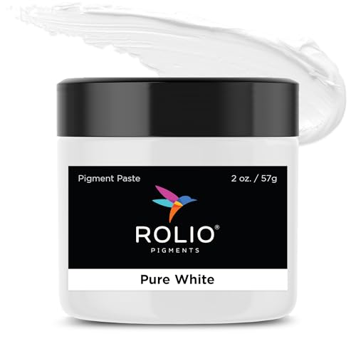 Rolio Pure White Pigment Paste for Epoxy Resin – 2oz Jar – Opaque White Epoxy Colorant, Resin Dye Paste, High-Intensity Pigment Paste for Art, Jewelry, Crafts, Tumblers & DIY Projects - color: Pure White