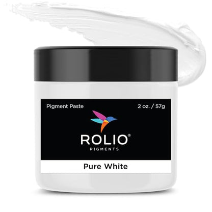 Rolio Pure White Pigment Paste for Epoxy Resin – 2oz Jar – Opaque White Epoxy Colorant, Resin Dye Paste, High-Intensity Pigment Paste for Art, Jewelry, Crafts, Tumblers & DIY Projects - color: Pure White