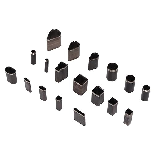 Generic 18Pcs Leather Cutter Punch, High Carbon Steel Assorted Shape Hollow Punch Cutter, Fabric Leather Clay DIY Tool with Transparent Storage Box
