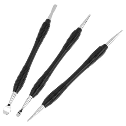 QWORK Leathercraft Modeling Tools Set, 3Pcs Leather Carving Modeling Tools (S/M/L) with Red PVC Pouch, Leather Stamping and Figure Carving Kit