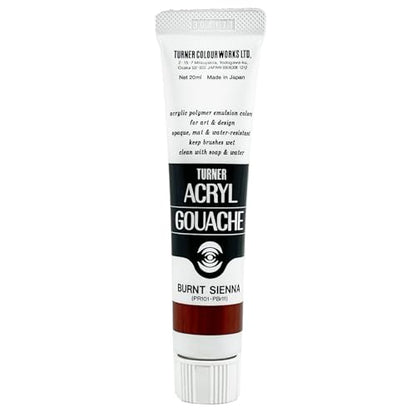 Turner Colour Works Acryl Gouache Artist Acrylic Paint - Single 20 ml Tube - Burnt Sienna - color: Burnt Sienna, size: 0.68 Fl Oz (Pack of 1)