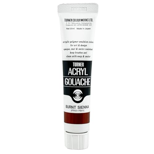 Turner Colour Works Acryl Gouache Artist Acrylic Paint - Single 20 ml Tube - Burnt Sienna - color: Burnt Sienna, size: 0.68 Fl Oz (Pack of 1)