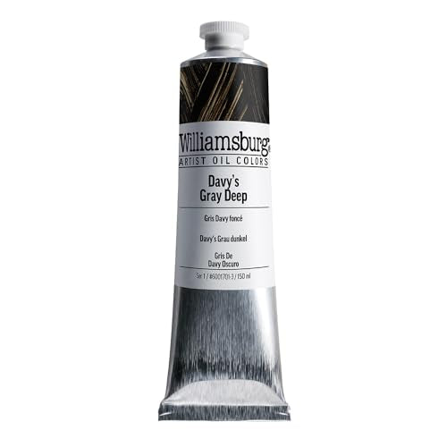 Williamsburg Artist Oil Colors by GOLDEN, Davy's Gray Deep, 150 ml tube, Professional Oil Paint, Semi-Opaque - color: Davy's Gray Deep, size: 5.07 Fl Oz (Pack of 1)