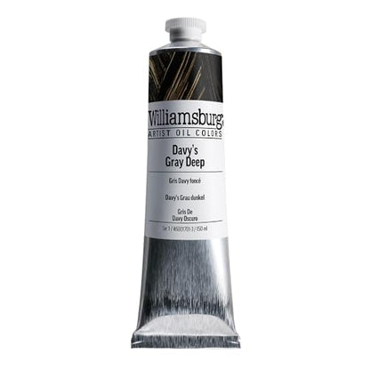 Williamsburg Artist Oil Colors by GOLDEN, Davy's Gray Deep, 150 ml tube, Professional Oil Paint, Semi-Opaque - color: Davy's Gray Deep, size: 5.07 Fl Oz (Pack of 1)