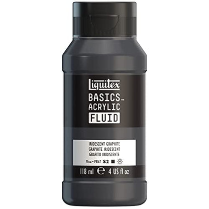 Liquitex BASICS Acrylic Fluid Paint, 118ml (4-oz) Bottle, Iridescent Graphite - color: Iridescent Graphite, style: 118ml (4-oz)