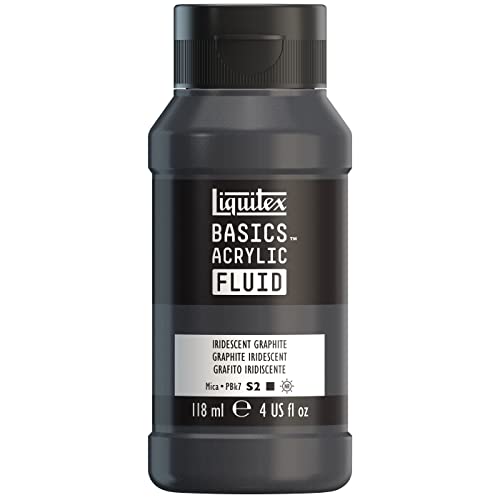 Liquitex BASICS Acrylic Fluid Paint, 118ml (4-oz) Bottle, Iridescent Graphite - color: Iridescent Graphite, style: 118ml (4-oz)