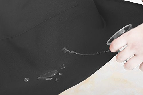 Resist water 3 big Pockets Waist Server Apron Kitchen Restaurant Unisex Half Aprons - color: Black