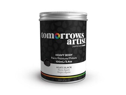 TA: Agate Black, Heavy Body Eco-Friendly Acrylic Art Paint 100ml/3.38oz Jar - color: Agate Black, size: 3.4 Fl Oz (Pack of 1)