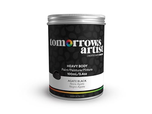 TA: Agate Black, Heavy Body Eco-Friendly Acrylic Art Paint 100ml/3.38oz Jar - color: Agate Black, size: 3.4 Fl Oz (Pack of 1)