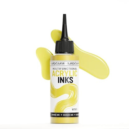 Kamenskaya Acrylic Inks for Artists - 'Banana' Acrylic Ink, 3.38 Fl Oz (100 ml) - color: Banana