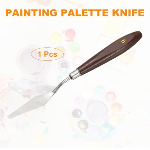 HARFINGTON Palette Knife Painting Tool 2.64 x 0.63 Stainless Steel Art Spatula Pallet Knives Scrapers Tools with Beech Wood Handle for Acrylic Oil Canvas Mixing Spreading, Red/Silver - size: 2.64" x 0.63"