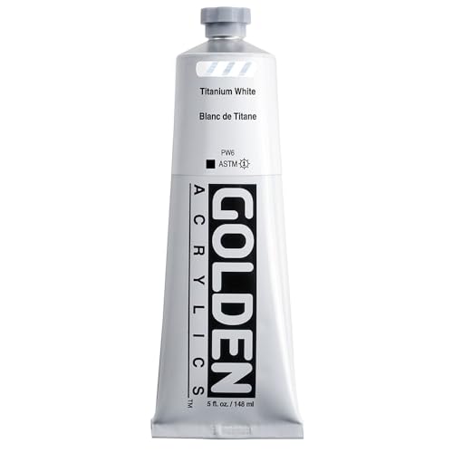 GOLDEN Heavy Body Acrylics, Titanium White, 5 fl. oz. Tube, Professional Acrylic Paint, Opaque