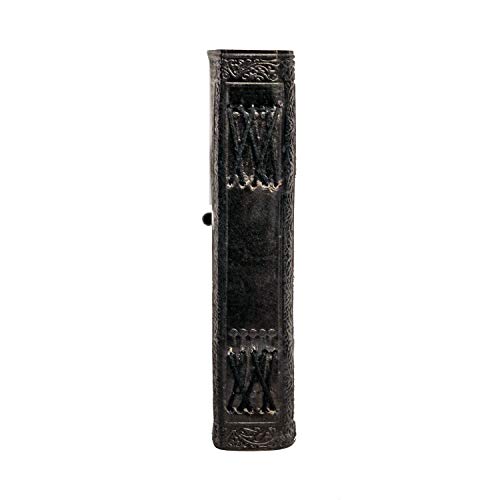 AzureGreen DOUBLE DRAGON Blank Page BOOK Handcrafted Leather Writing Unlined 5 x 7 JOURNAL - color: Royal Black