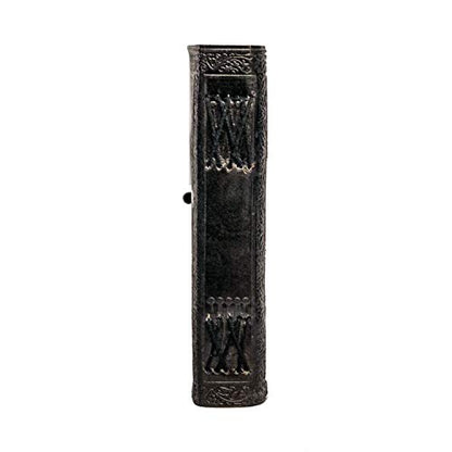 AzureGreen DOUBLE DRAGON Blank Page BOOK Handcrafted Leather Writing Unlined 5 x 7 JOURNAL - color: Royal Black