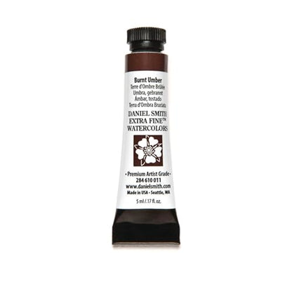 Daniel Smith 284610011 Extra Fine Watercolors Tube, 5ml, Burnt Umber - color: Burnt Umber