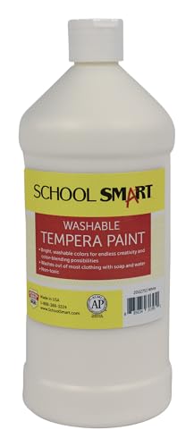 School Smart Washable Tempera Paint, White, 1 Quart Bottle - color: White, size: 32 Fl Oz (Pack of 1)