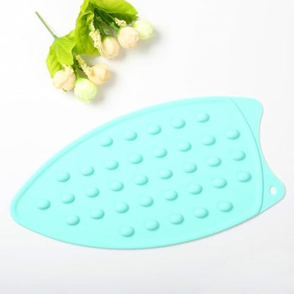 LeLehome Silicone Anti-Slip Iron Rest Pad for Ironing Board Hot Heat Resistant Steam Compact Mat, Home Kitchen Mat Blue Green, Teal - color: Teal