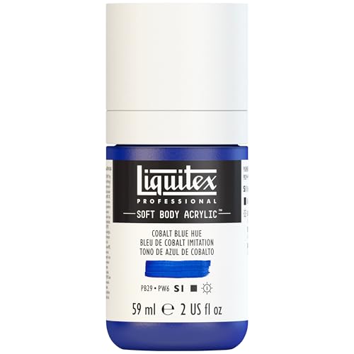 Liquitex Professional Soft Body Acrylic Paint, 59ml (2-oz) Bottle, Cobalt Blue Hue - color: Cobalt Blue Hue, style: 2-oz Bottle