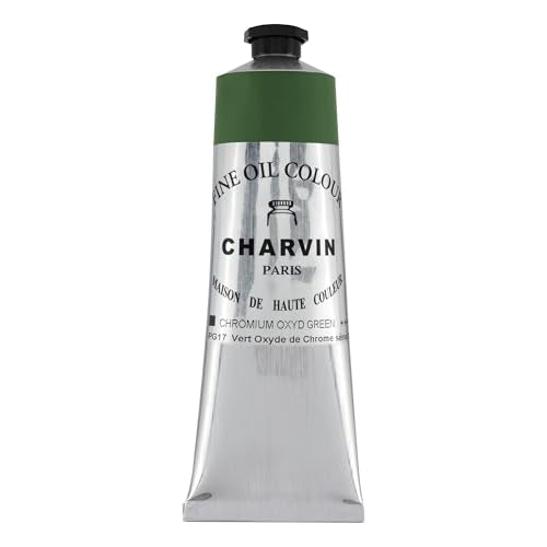 Charvin Extra Fine Oil Paint 150 mL Tube Chrome Oxide Green – Professional Artist Oil Color, Archival Quality, Smooth Finish, Nature-Inspired Tone - color: Chrome Oxide Green