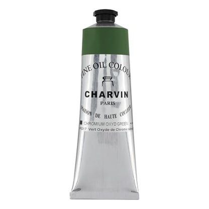 Charvin Extra Fine Oil Paint 150 mL Tube Chrome Oxide Green – Professional Artist Oil Color, Archival Quality, Smooth Finish, Nature-Inspired Tone - color: Chrome Oxide Green